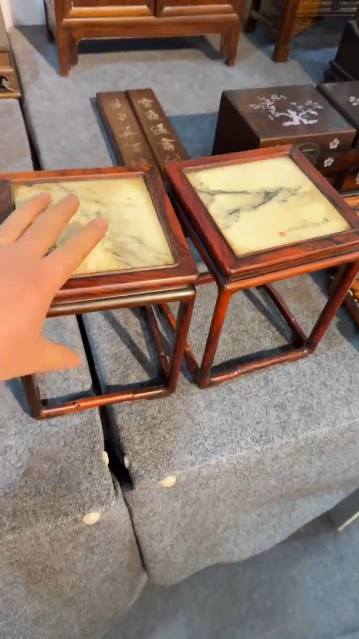 木文*福利           云石香几一对