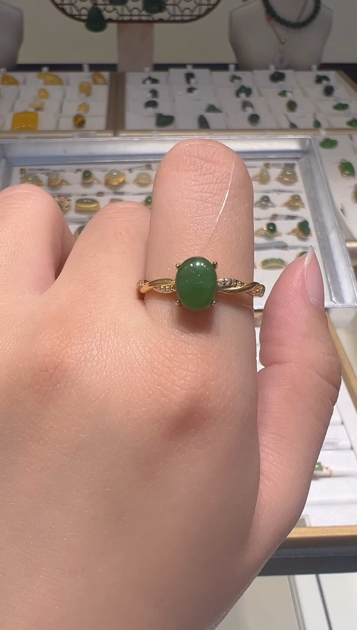 【闪购商品】和田玉戒指银S925镶嵌15