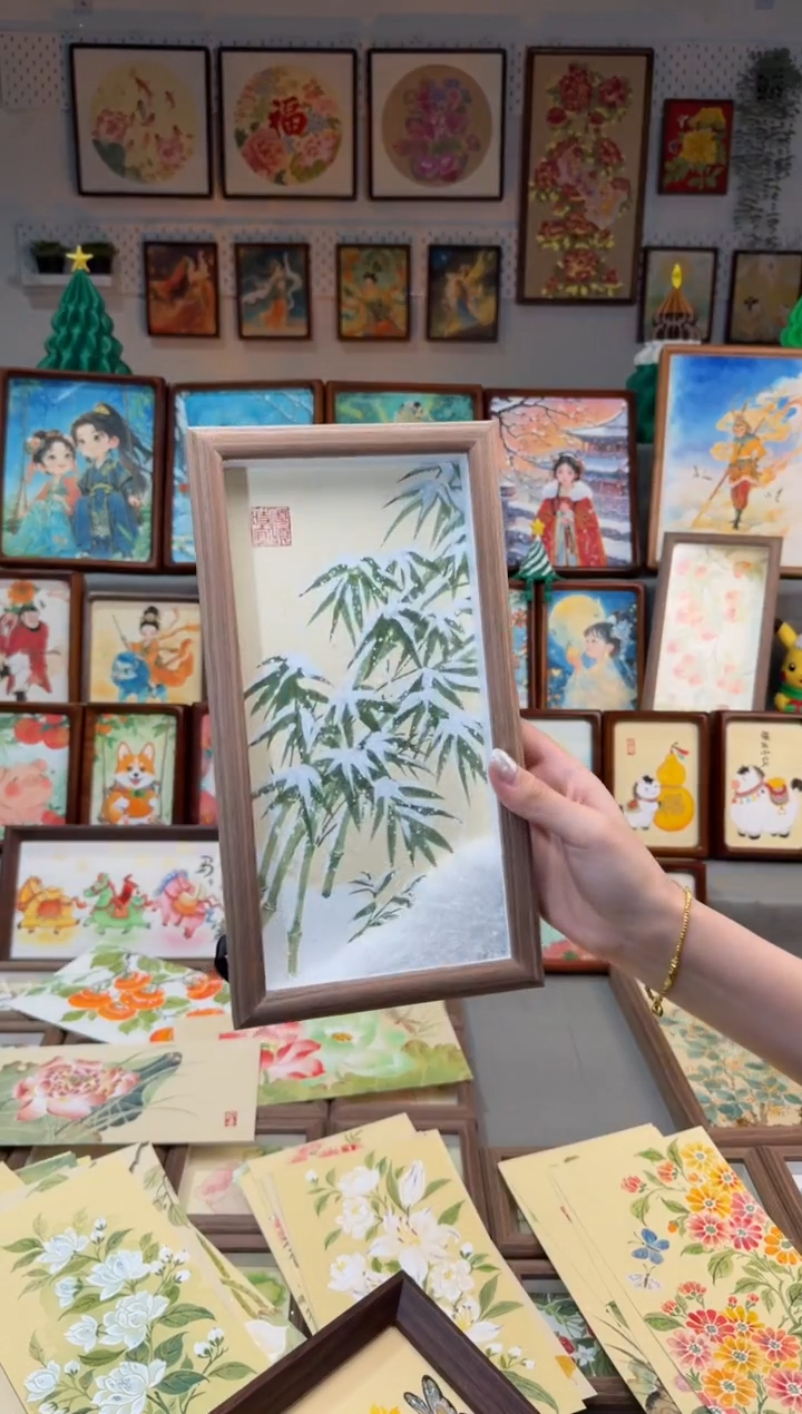 国画雪竹 手绘国画28