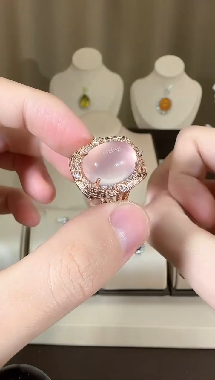 【闪购商品】芙蓉石戒指银S925镶嵌设计款