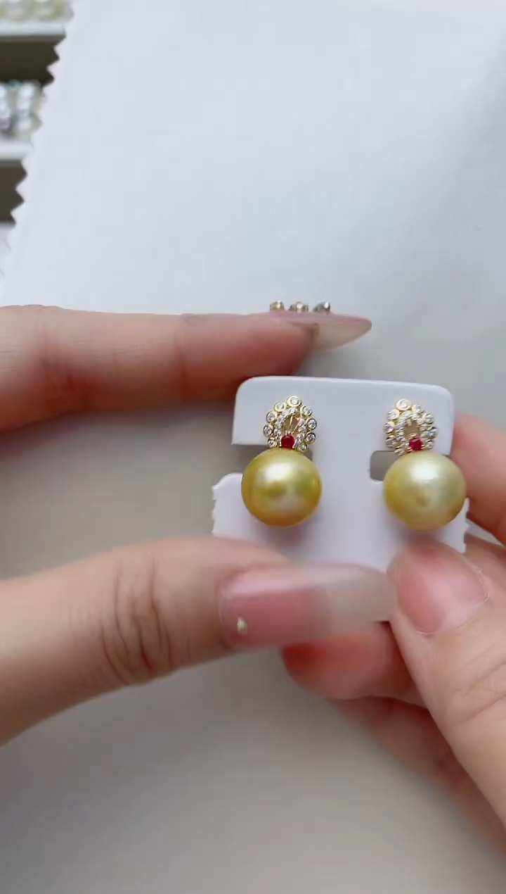 【闪购商品】海水珍珠耳饰银S925镶嵌A43