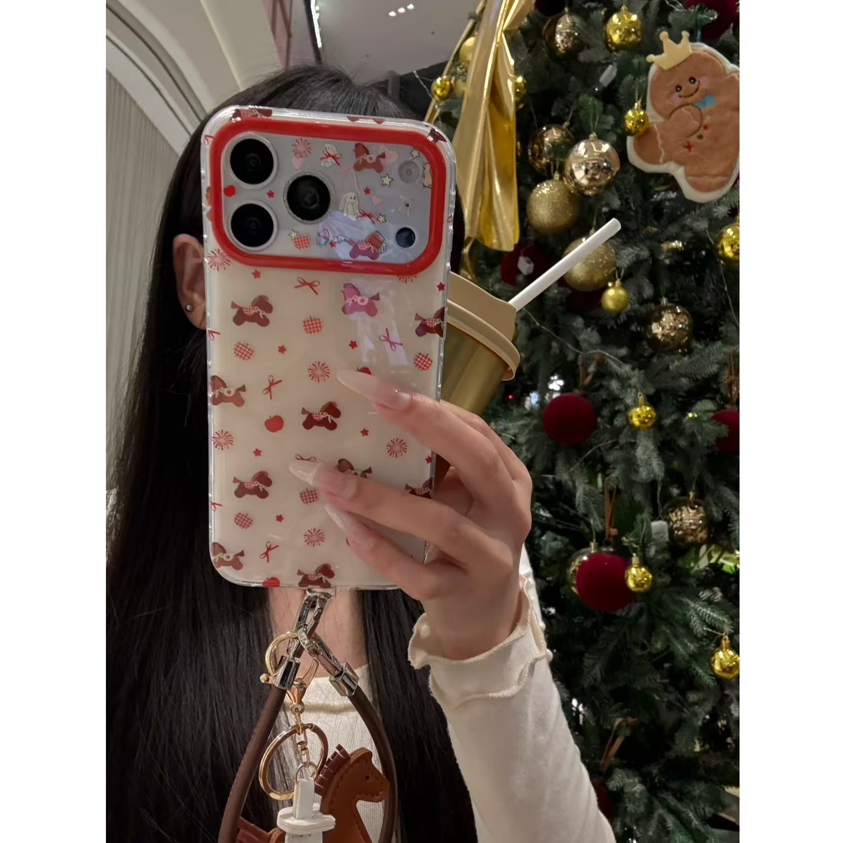 鎏金烟花满屏小马苹果IMD手机壳适用iPhone17promax包相机键双层