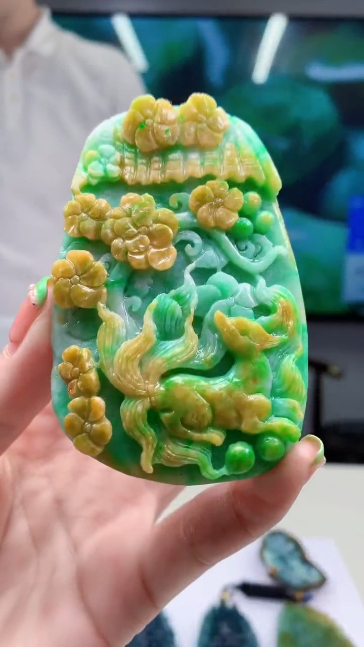 定制翡翠未镶嵌1027ry-毛货挂件18
