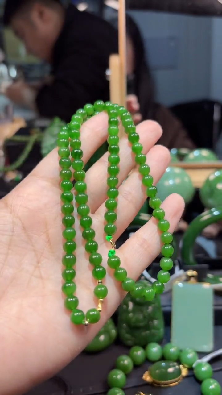 【闪购商品】和田玉（碧玉）18K金镶嵌项链1