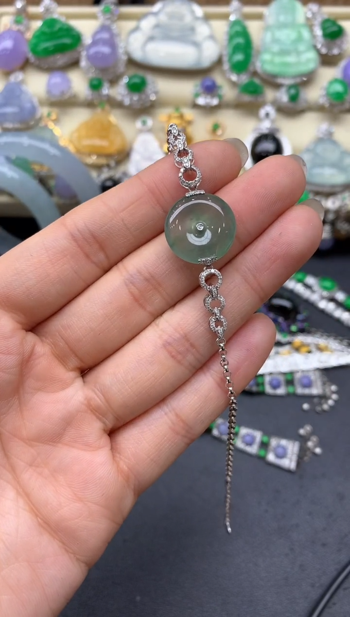 【闪购商品】翡翠手串18K金镶嵌352-中国好珍宝