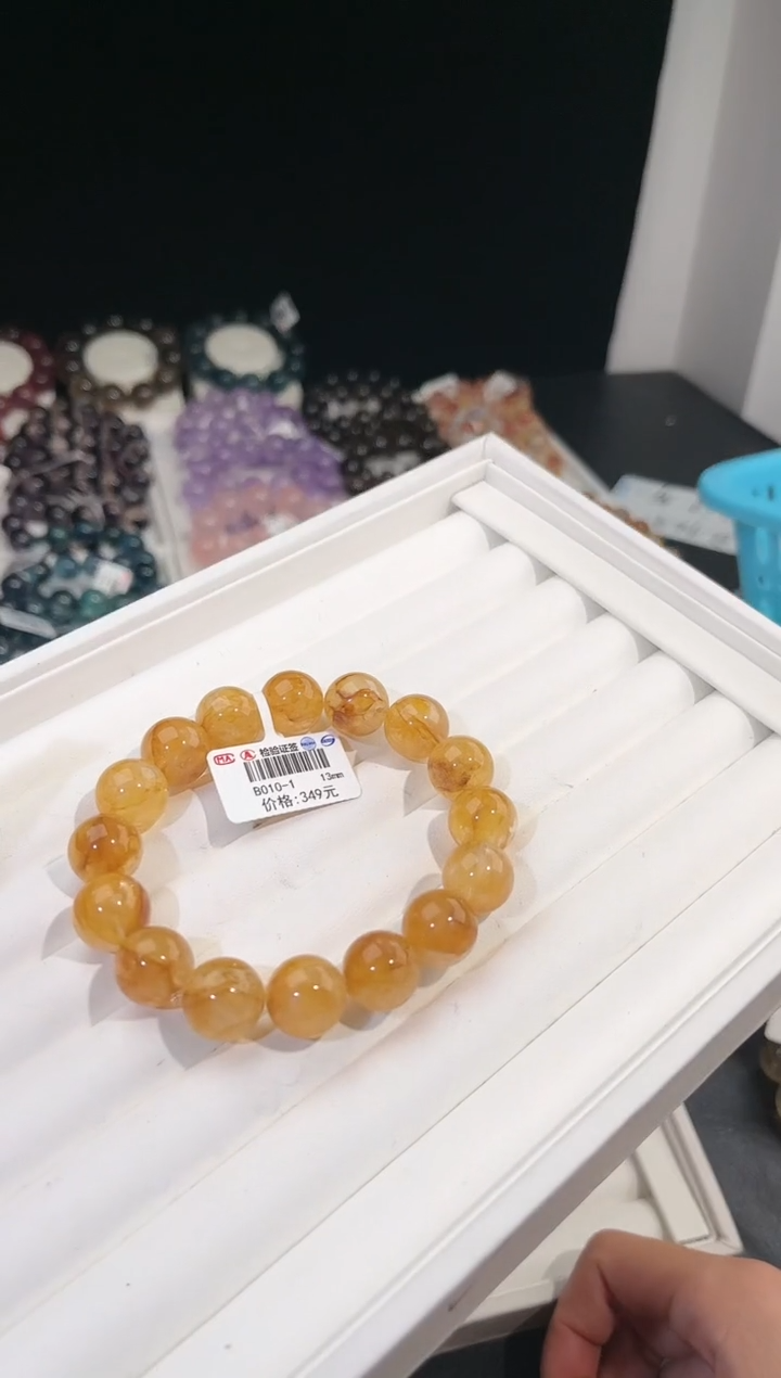 【闪购商品】水晶手链未镶嵌多样性发一黄胶花13mm