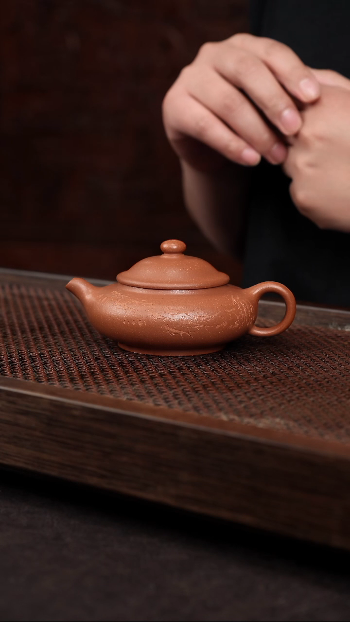 【闪购商品】紫砂茶壶五彩泥刻绘中潘