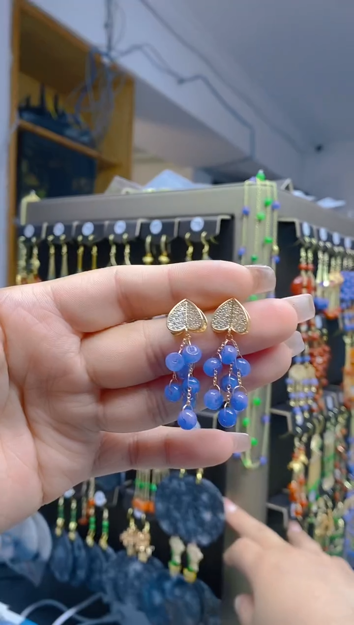 【闪购商品】翡翠耳饰合金407翡翠耳钉