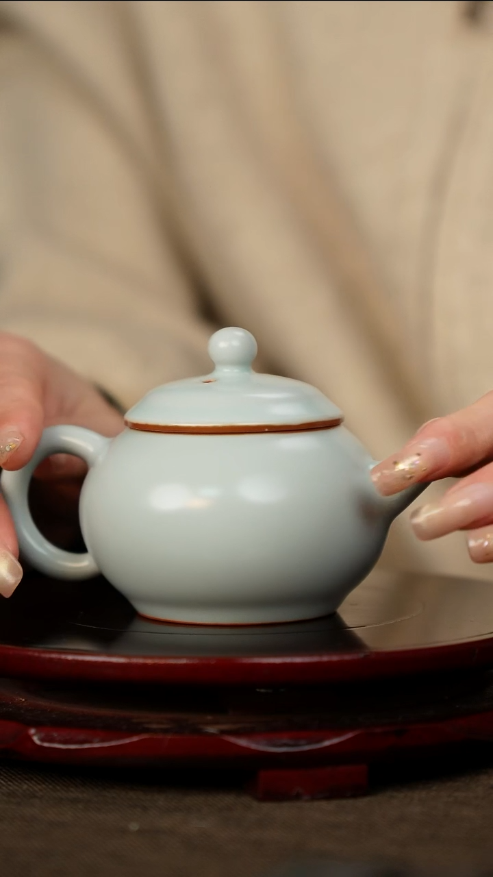 微瑕 天青 西施壶 