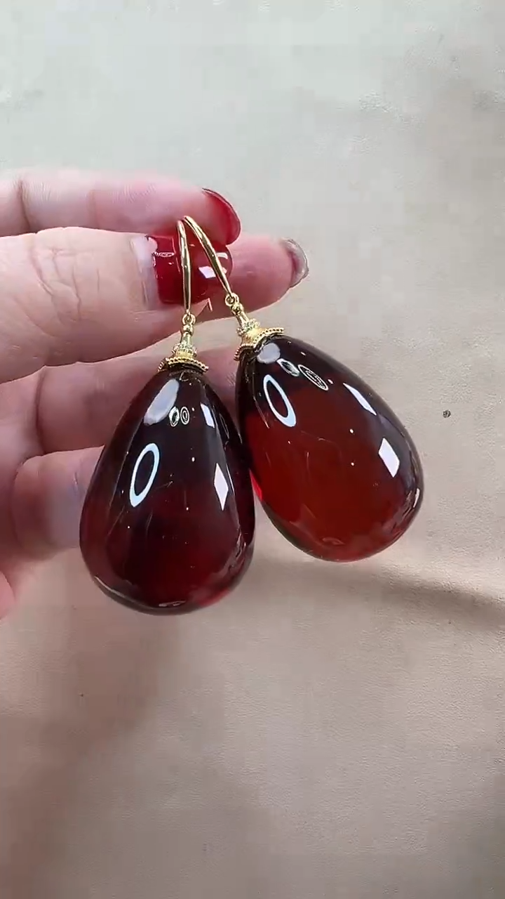 【闪购商品】琥珀耳饰未镶嵌耳环