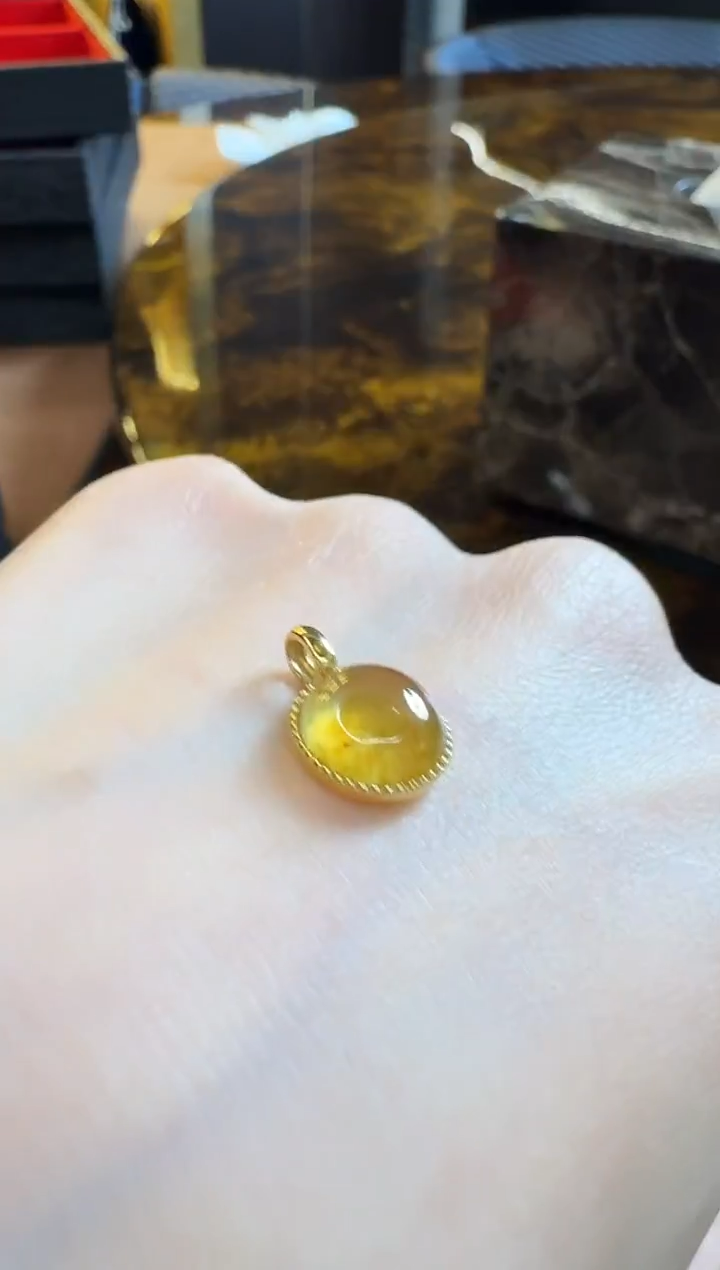 吊坠(不含链)18K金镶嵌翡翠婧*吊坠