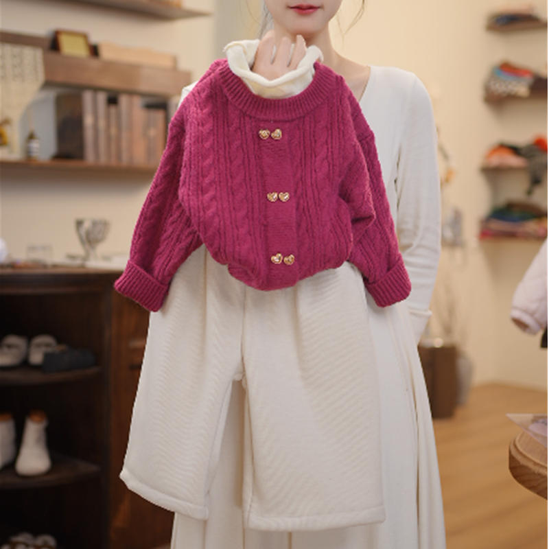 女宝宝冬装加厚毛衣套装2025新款韩版童装女童加厚两件套P610