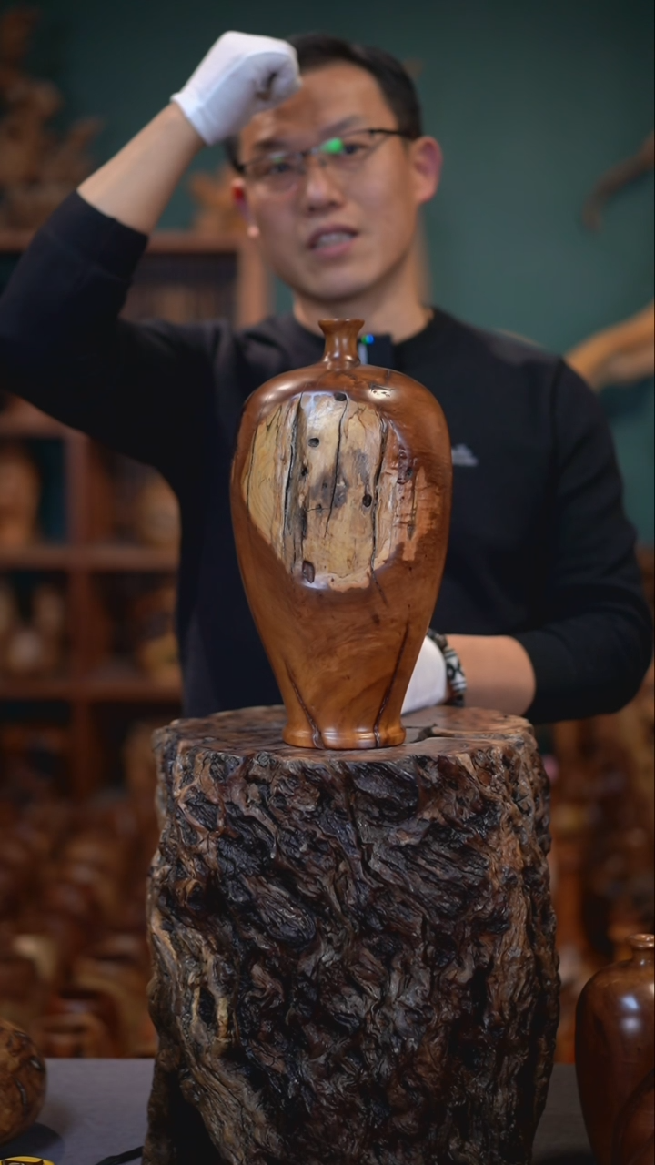 【闪购商品】枣木雷击枣木大梅瓶