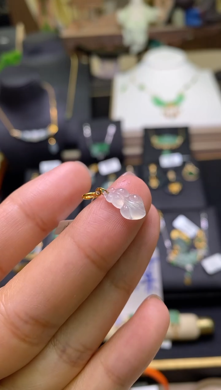 【闪购商品】翡翠颈饰18K金镶嵌净货16140