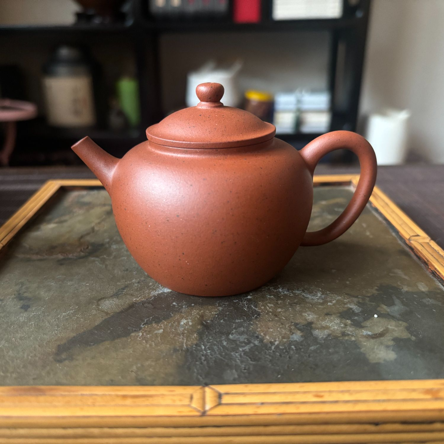 黄龙山老红泥明式笠帽155cc、半手工