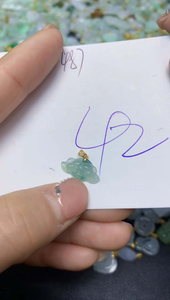 【闪购商品】翡翠挂件18K金镶嵌 天然翡翠A货