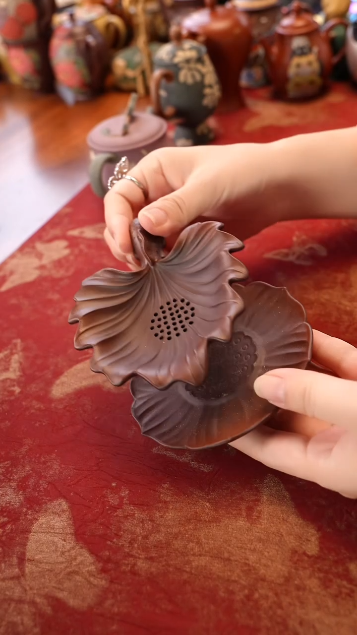 紫泥锦鲤茶漏宜兴紫砂