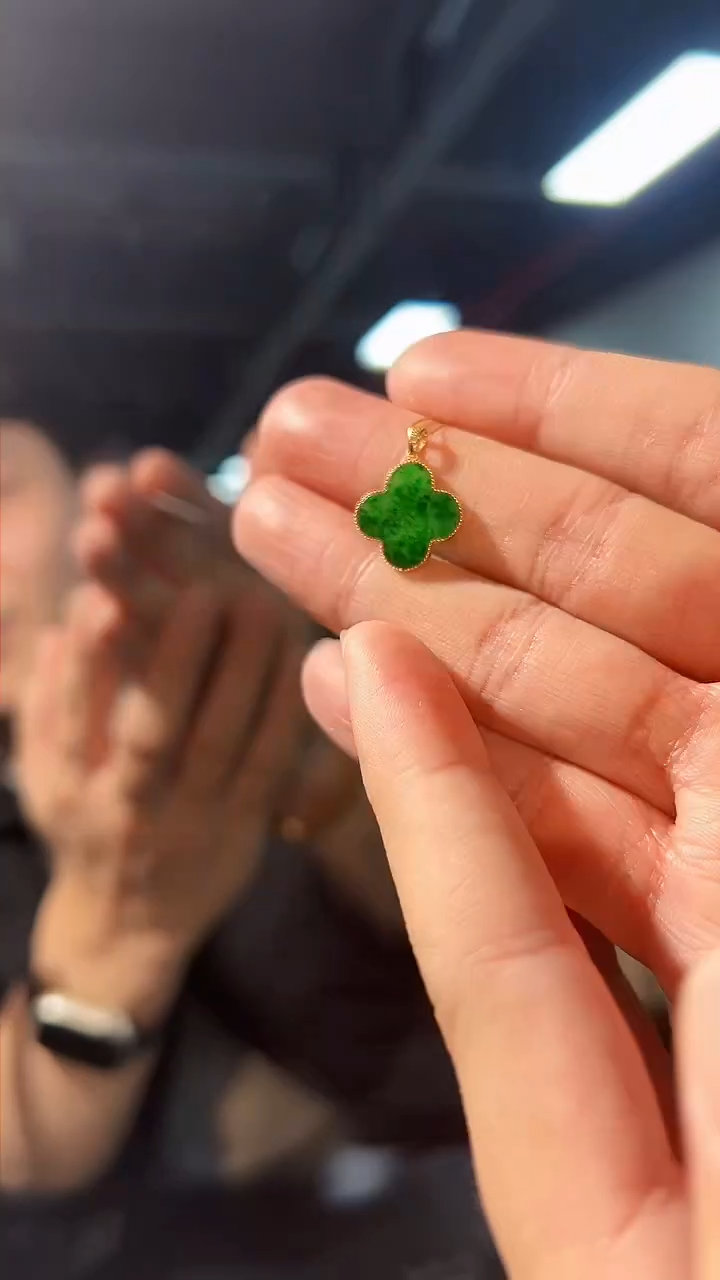 【闪购商品】翡翠颈饰18K金镶嵌缅料A货/支持复检/一件