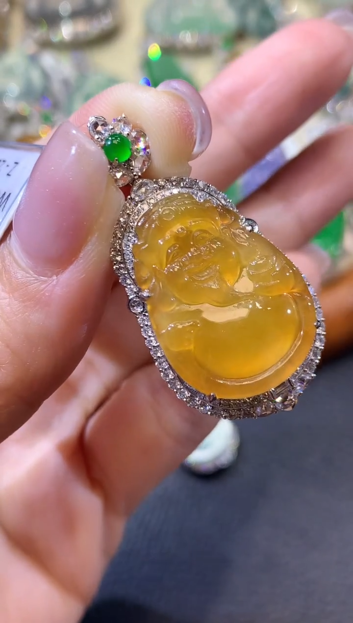 【闪购商品】翡翠吊坠(不含链)18K金镶嵌D41