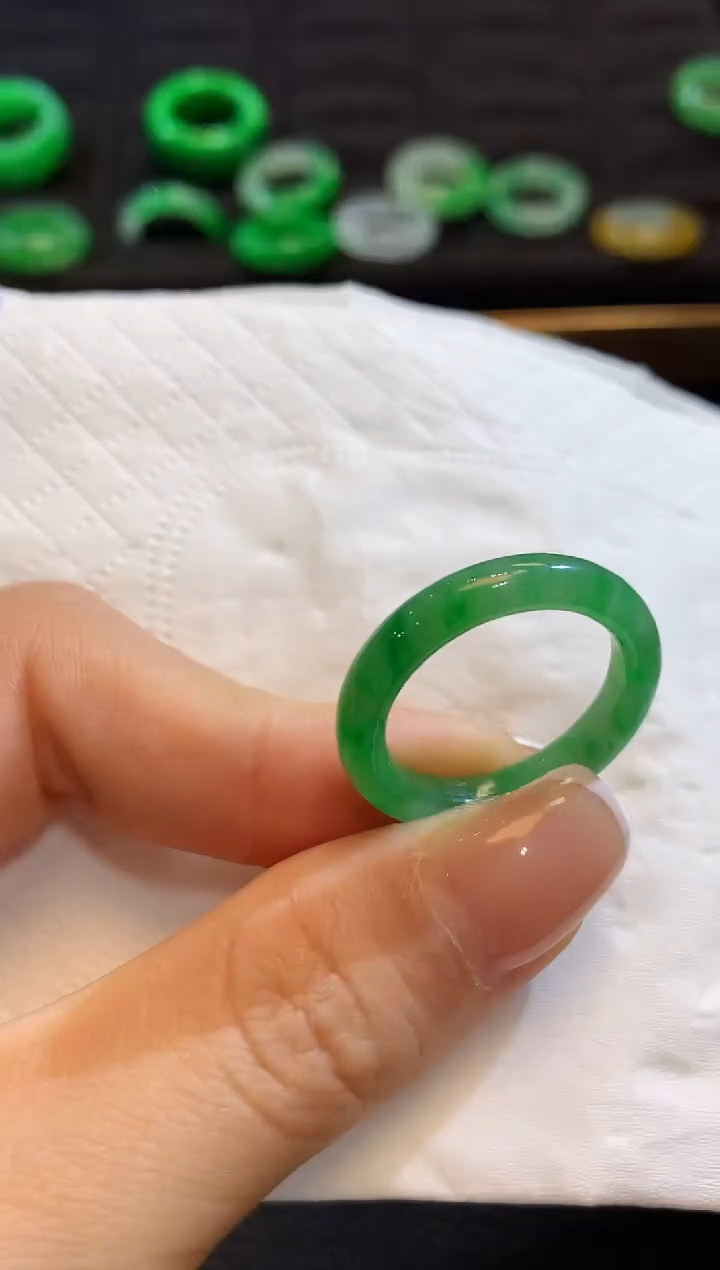 未镶嵌戒圈翡翠D52 17-18圈口
