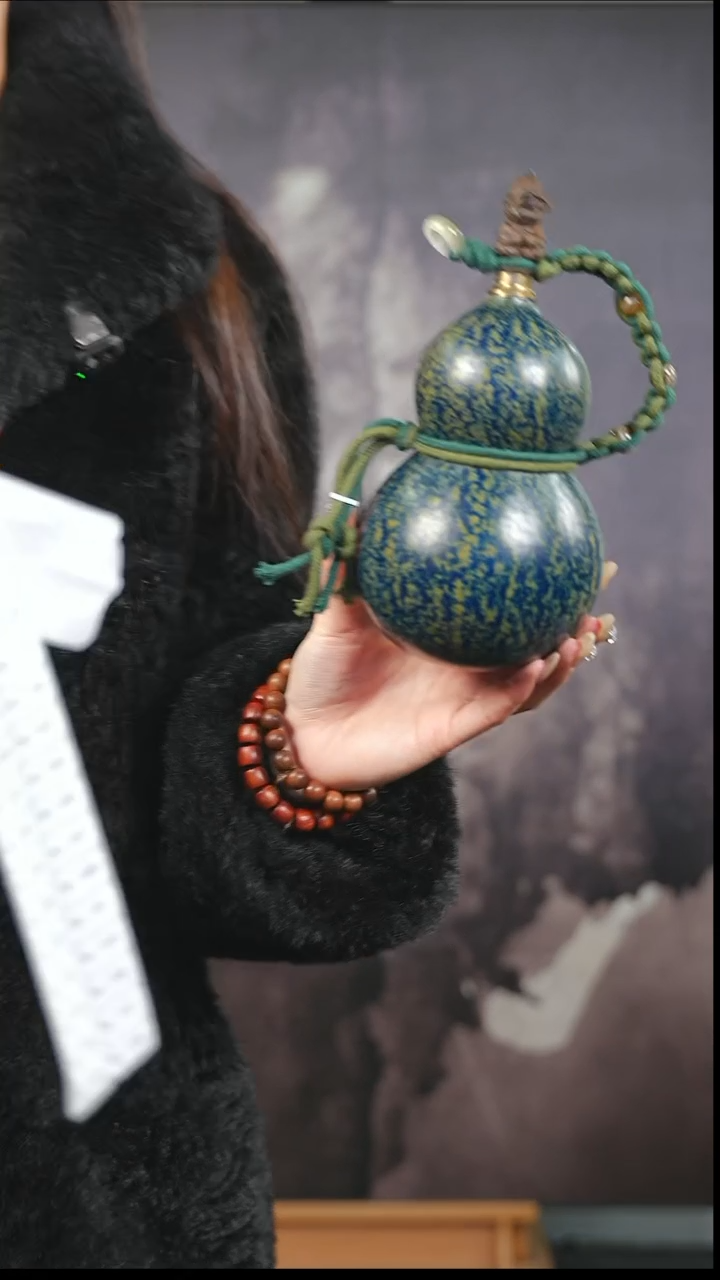 【闪购商品】XL166漆艺酒葫芦不包手串及旋转底座