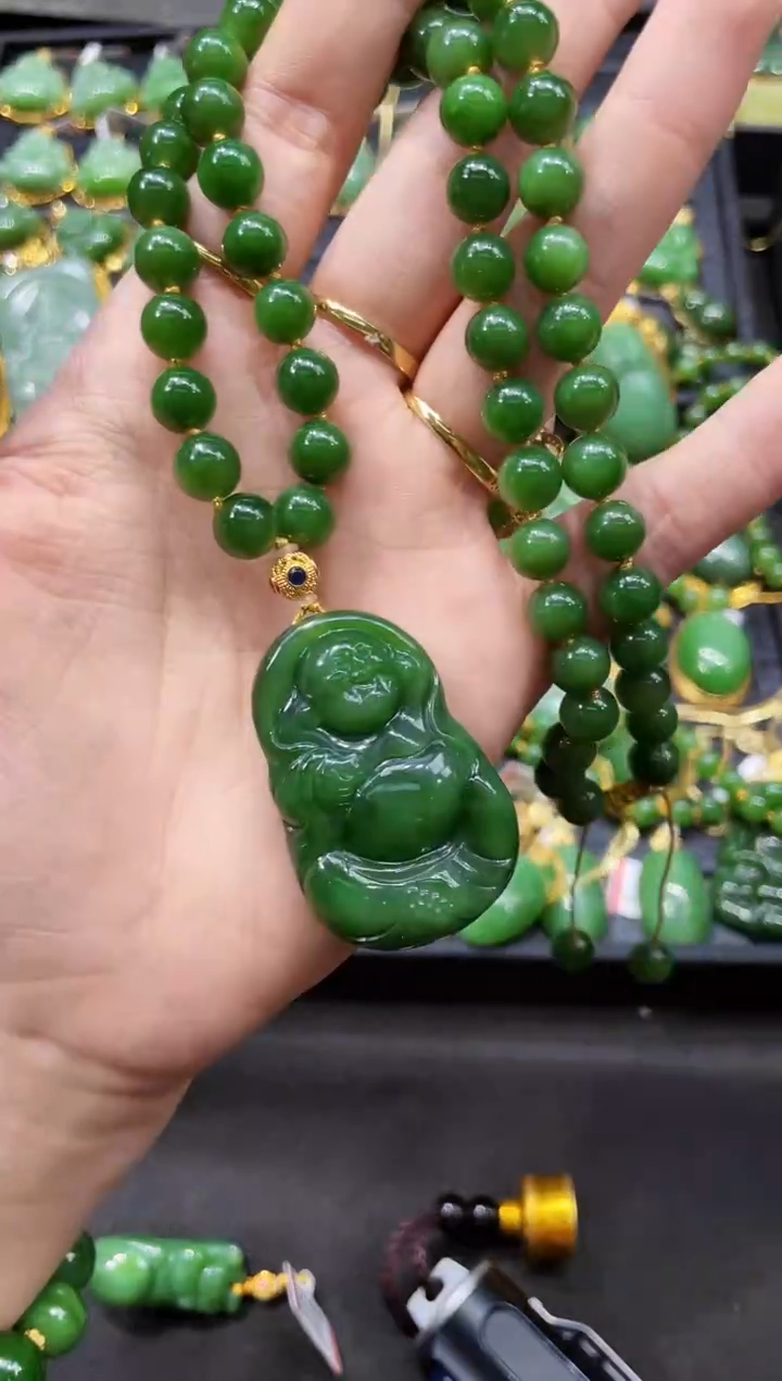 【闪购商品】和田玉吊坠18K金镶嵌多样性发一 