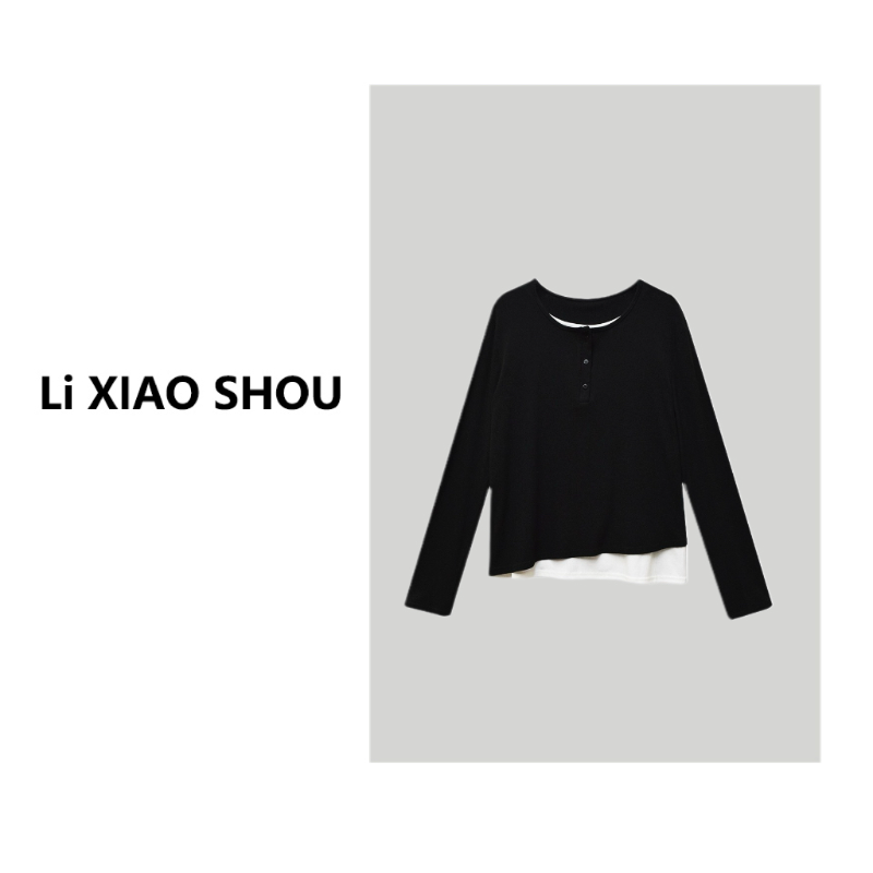 【李小痩女装】春季新款舒适简约打底T恤柔软亲肤白色圆领上衣女117