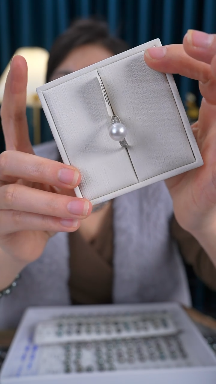 【闪购商品】海水珍珠戒指银S925镶嵌10-11mm澳白戒指