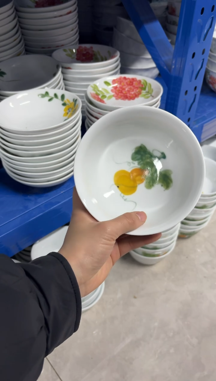 景德镇高温陶瓷食品级手绘釉中彩-小高脚