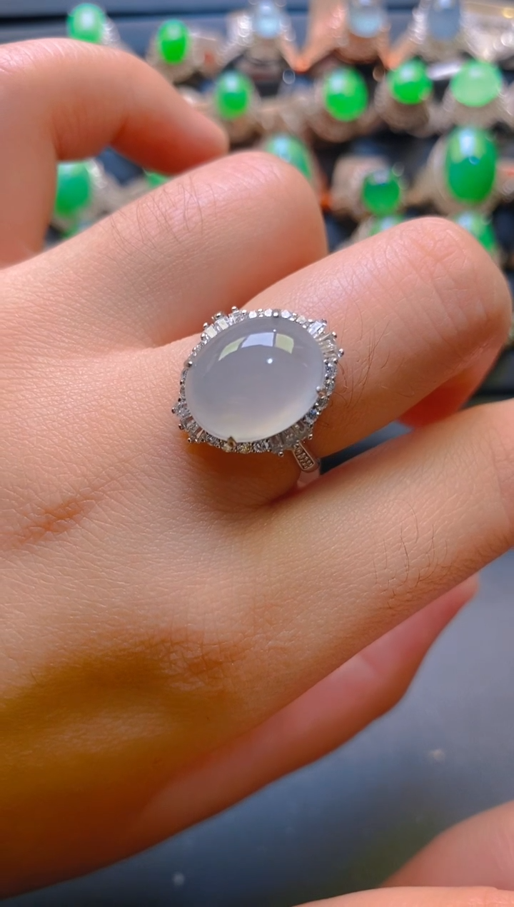 【闪购商品】翡翠耳饰银S925镶嵌天然A货翡翠1