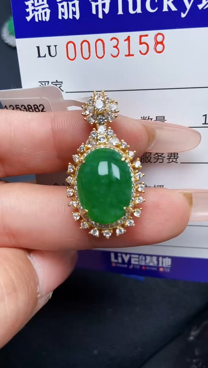 【闪购商品】翡翠颈饰银S925镶嵌3158