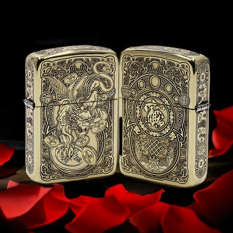 ZIPPO/之宝【1941黄铜军机九钱貔貅】原装正品煤油防风打火机KF-DF
