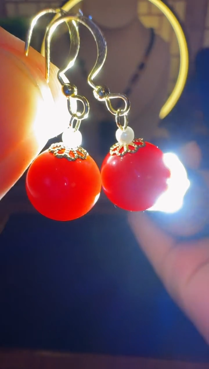 14K金镶嵌翡翠耳饰E68      