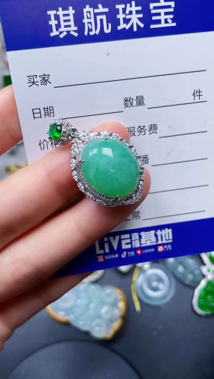 【闪购商品】翡翠颈饰银S925镶嵌0093