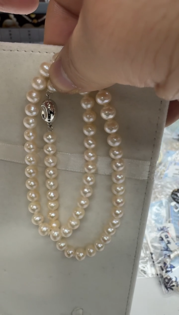 【闪购商品】淡水珍珠项链银S925镶嵌6-7mm 粉光