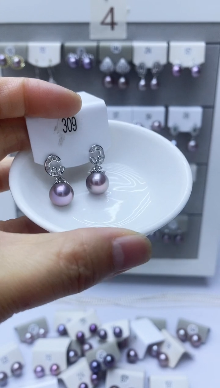 【闪购商品】淡水珍珠耳饰银S925镶嵌309