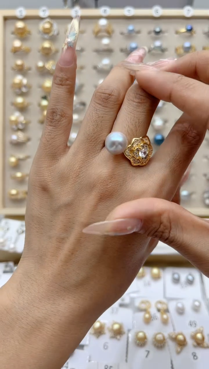 【闪购商品】淡水珍珠戒指合金6