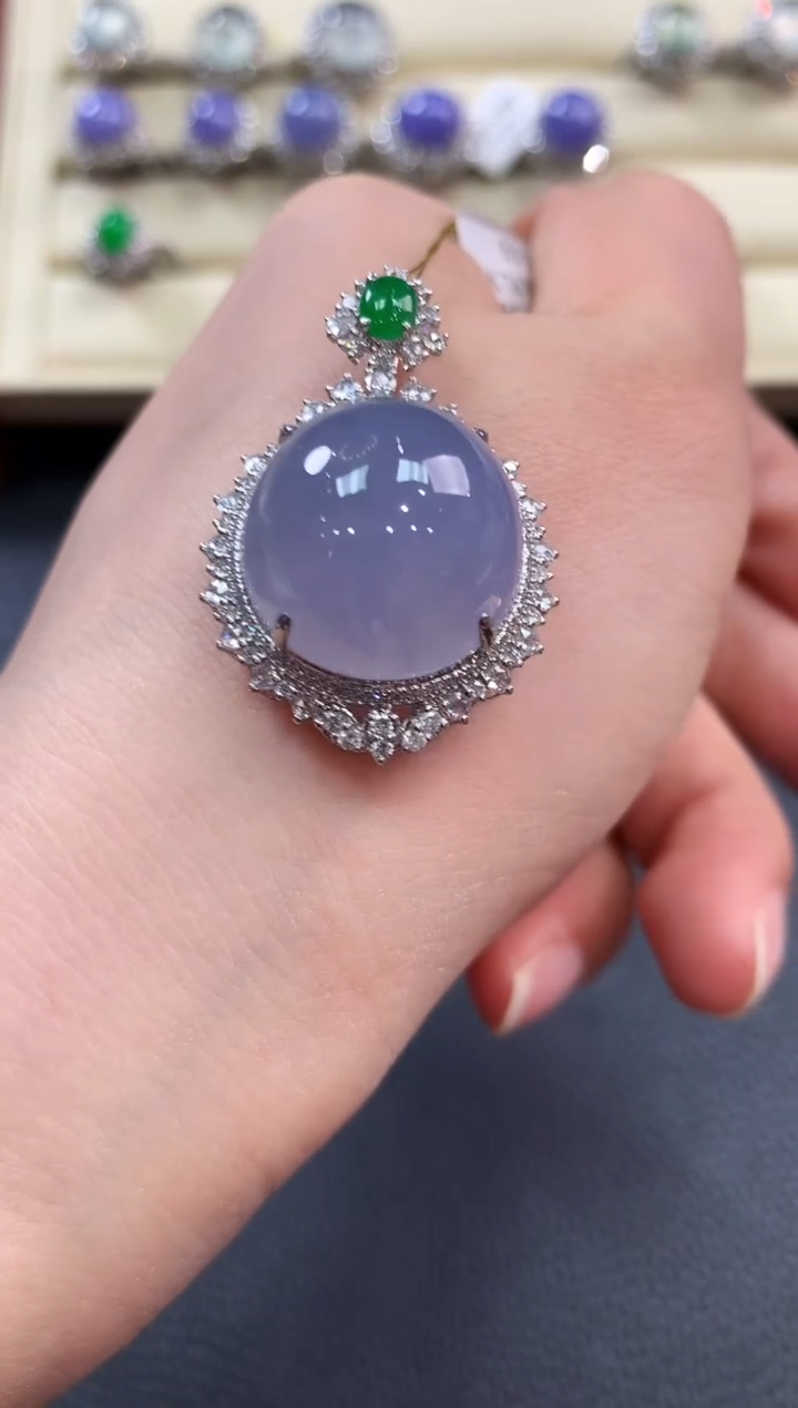 【闪购商品】翡翠吊坠(不含链)18K金镶嵌b238有色差