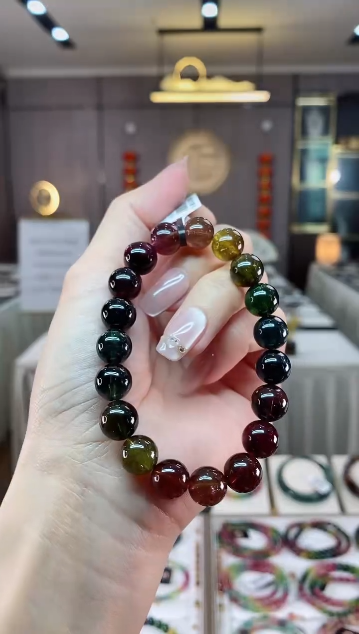 【闪购商品】碧玺单圈手串10mm+未镶嵌（多样性发一条）hon