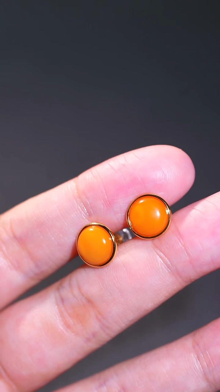 银S925镀金镶嵌和田玉耳饰1多样发一