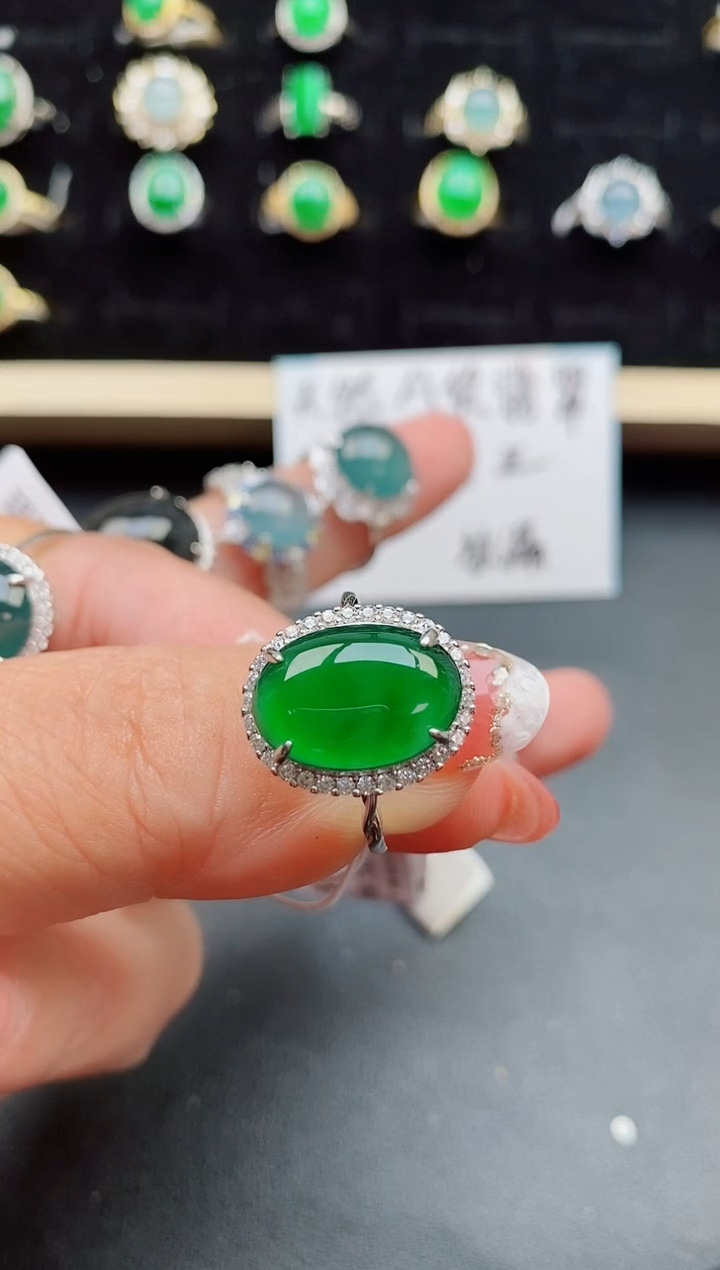 【闪购商品】翡翠戒指银S925镶嵌50800