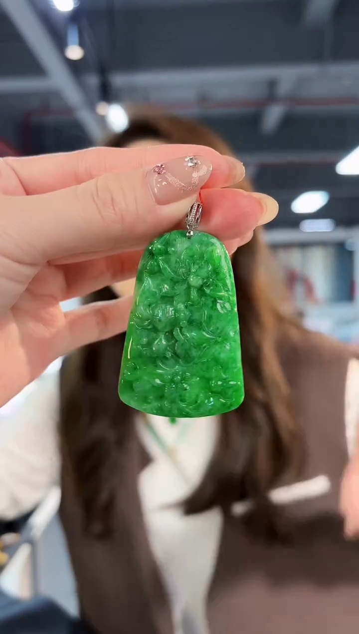 【闪购商品】翡翠颈饰18K金镶嵌缅料A货/支持复检/一件