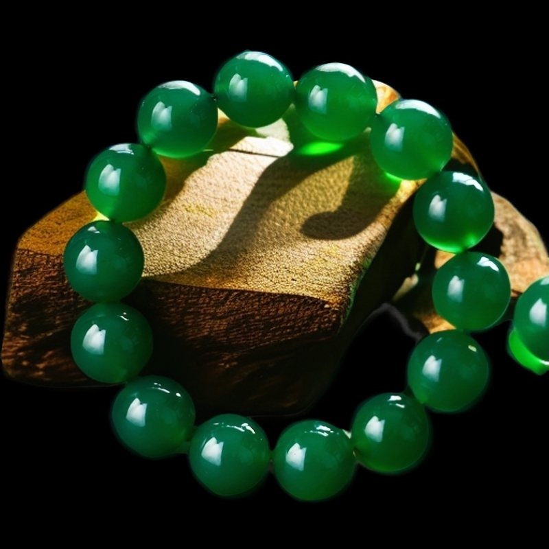 【芳芳专属】国风气质碧水翡翠典雅帝王绿绿手串12MM手串