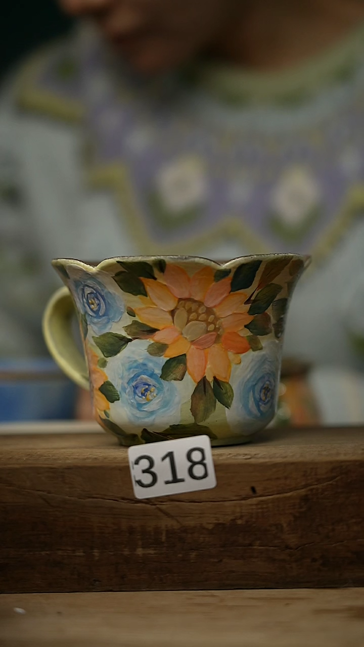 【闪购商品】瓷片油画风·彩绘·设计师石一款 咖啡杯