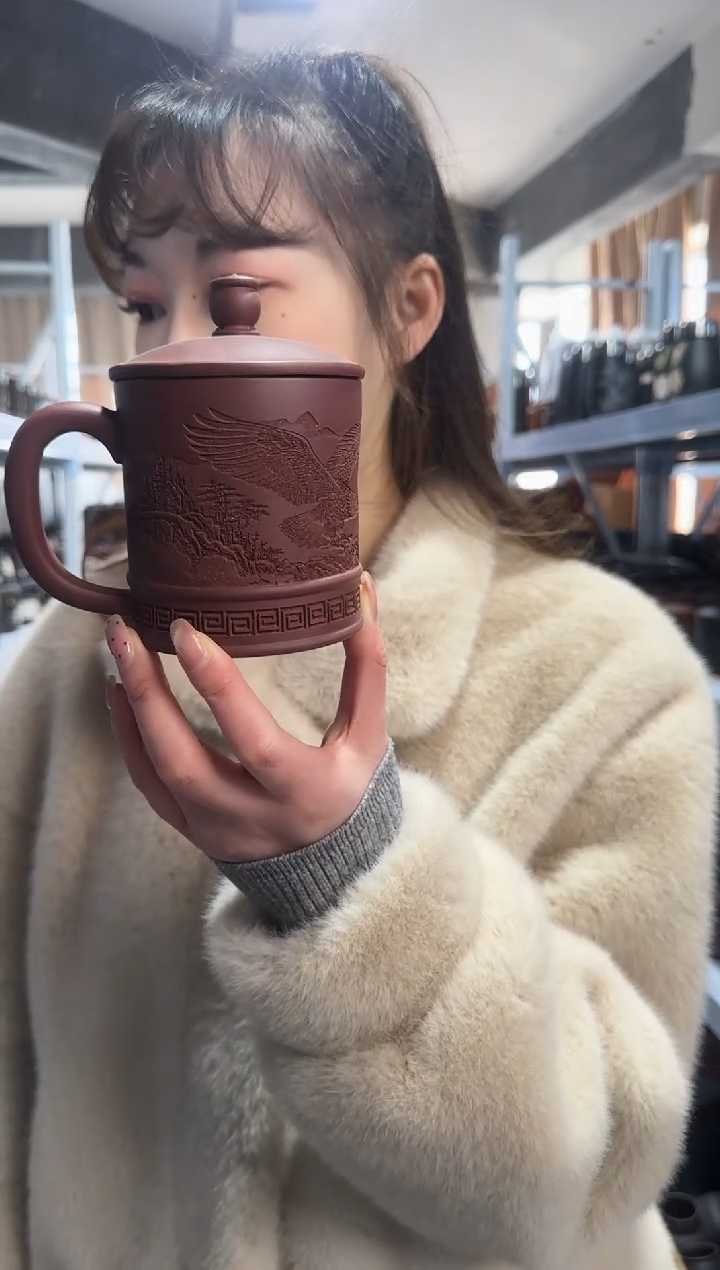 【闪购商品】紫砂盖杯紫砂盖杯大展宏图