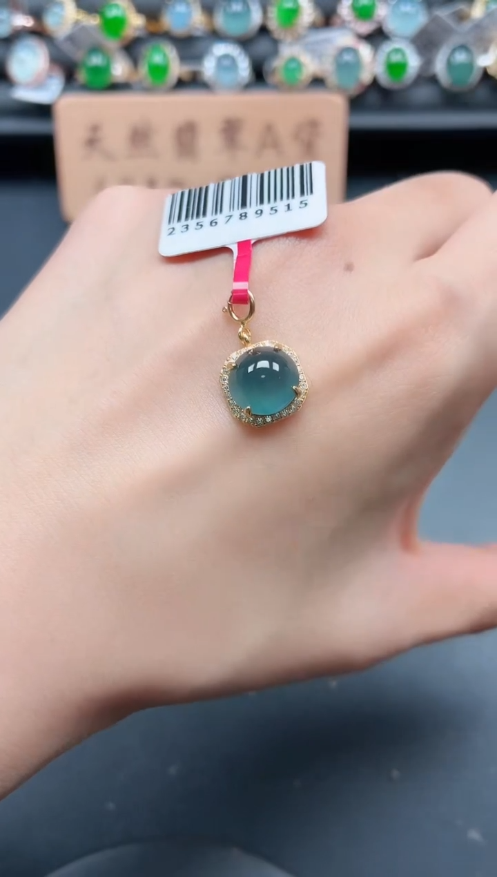 银S925镶嵌戒指翡翠11