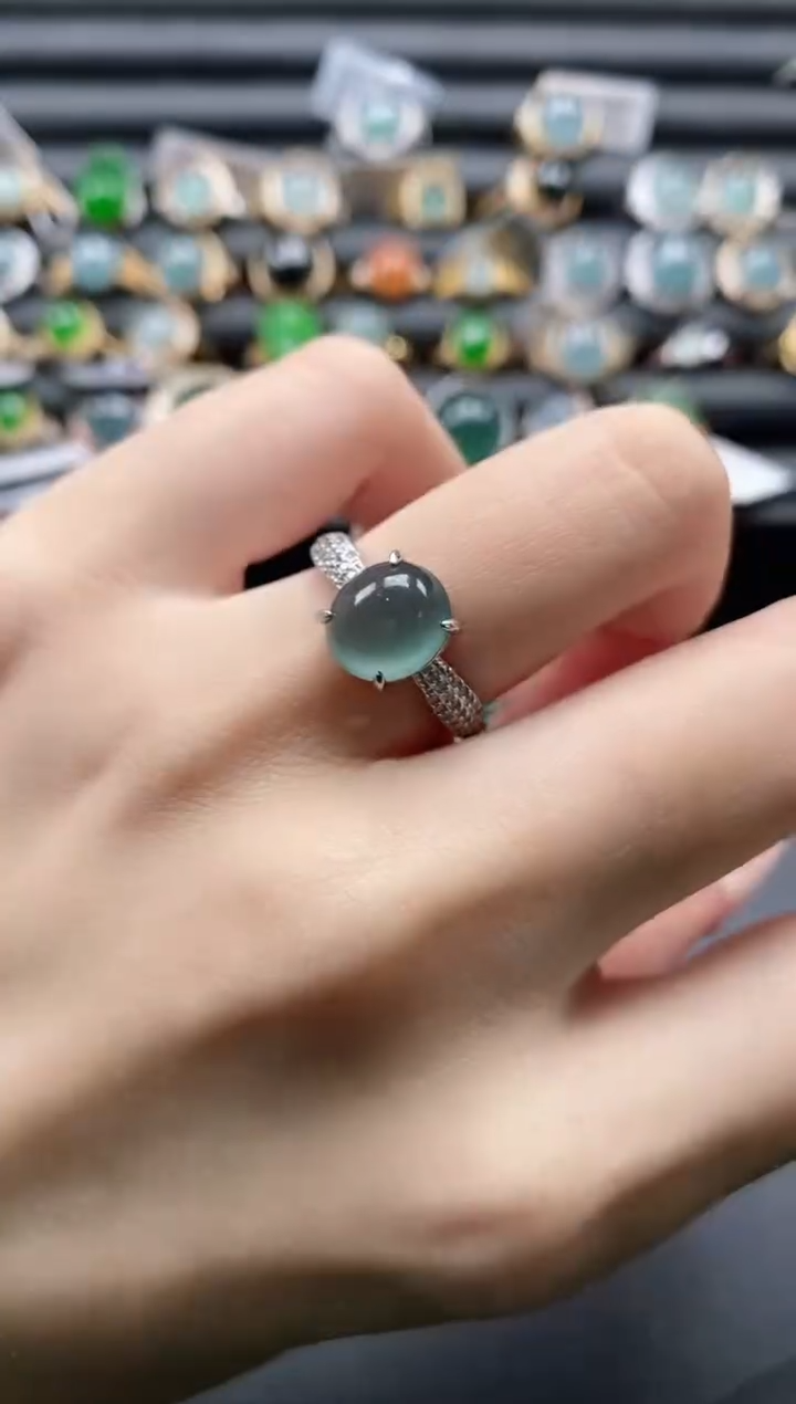 【闪购商品】翡翠戒指银S925镶嵌1111