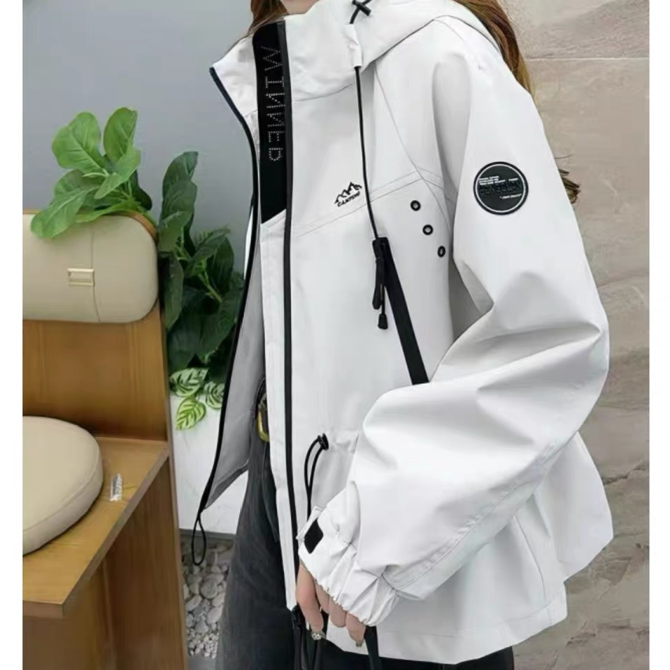 青青家【面料升级】设计感时尚百搭抽腰加厚冲锋衣棉服-2222