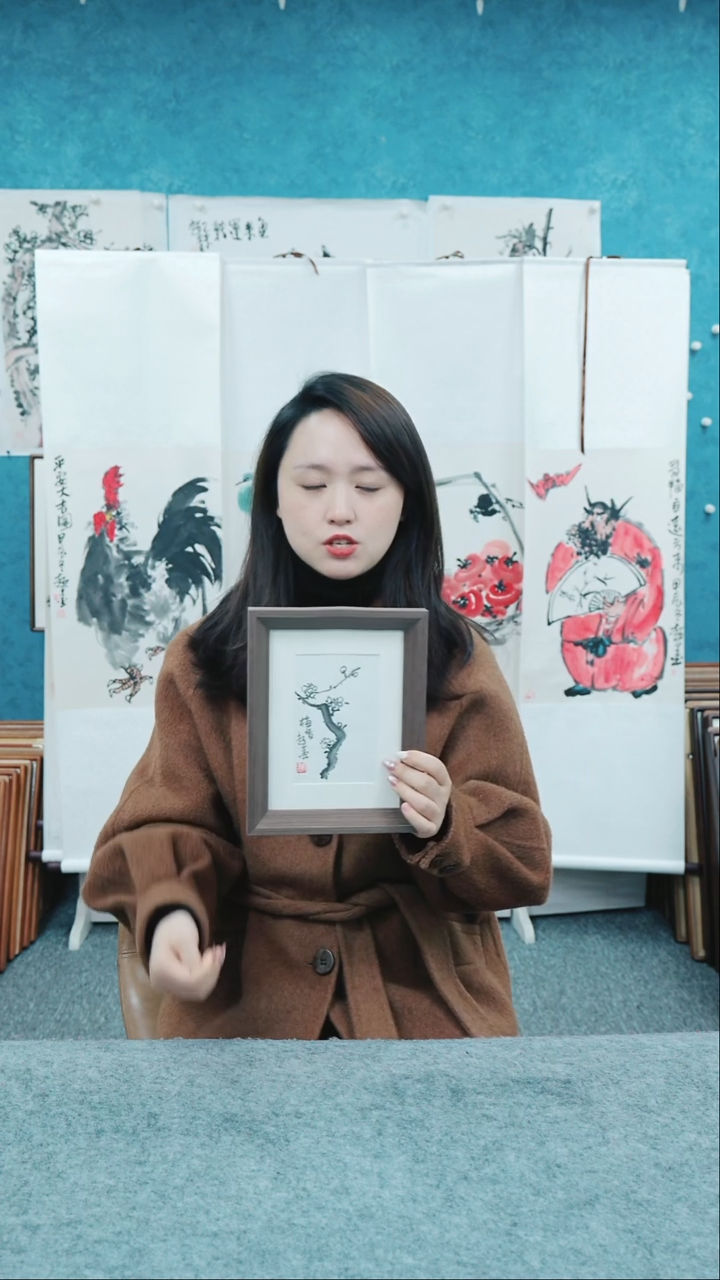 【闪购商品】国画8寸木质郑志超老师摆台