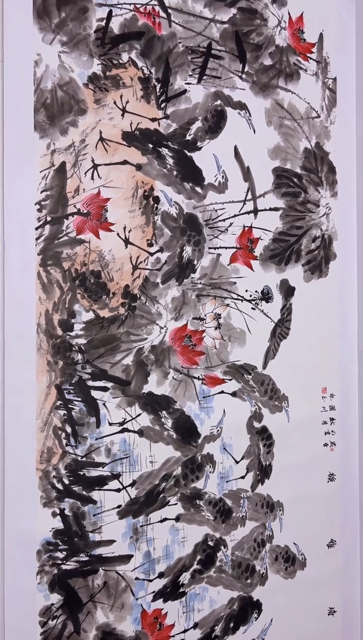 【闪购商品】绘画贺润川-46平尺-国画作品-红